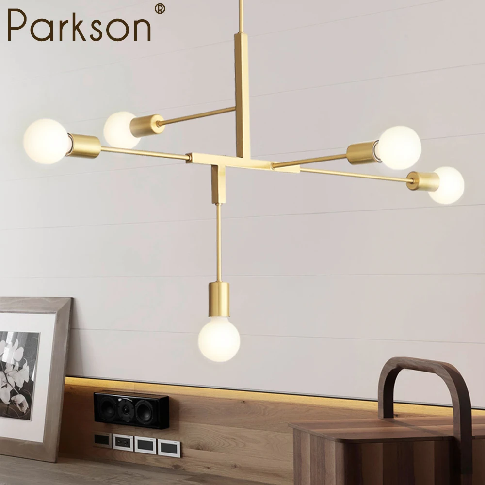 

Modern Pendant lights Hanglamp Scandinavian Nordic Pendant lamp Hanging Room illumination 5H Gold E27 LED Edison Bulb Ceiling