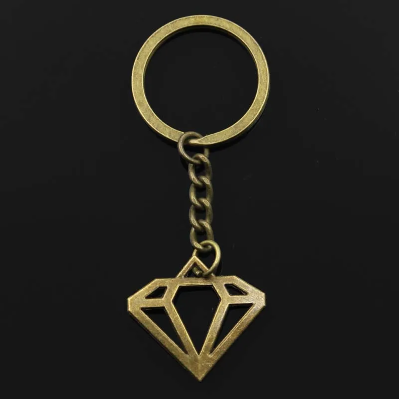Новый брелок 28x30mm Flat Diamond-образная рама Подвески ручная работа Для мужчин