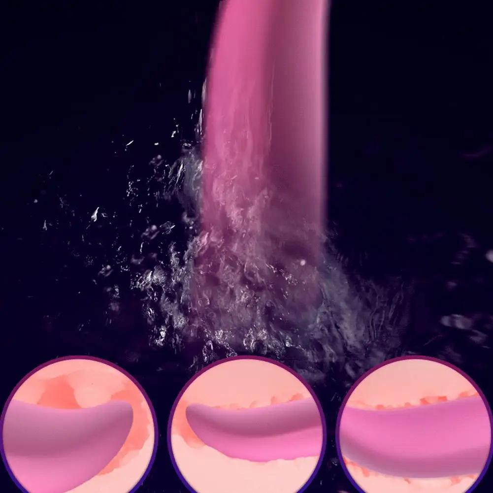 Leten двойной головкой G Spot Дилдо Вибратор для женщин кошка в форме языка волшебная