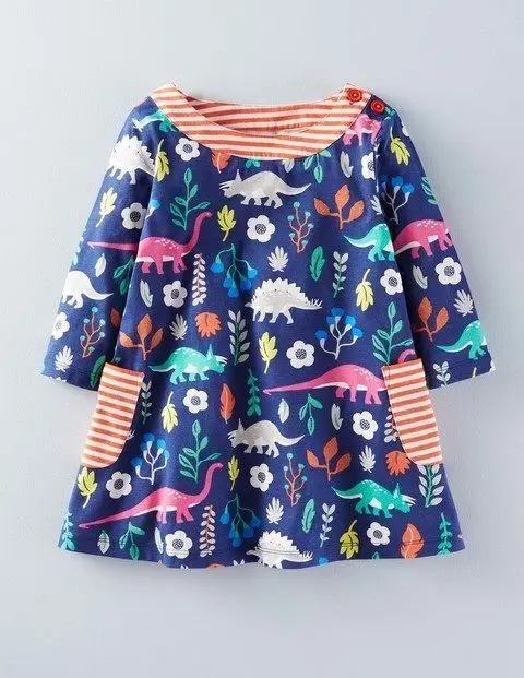 Детское платье принцессы с принтом единорога Осеннее вечерние цветочным 2018 |