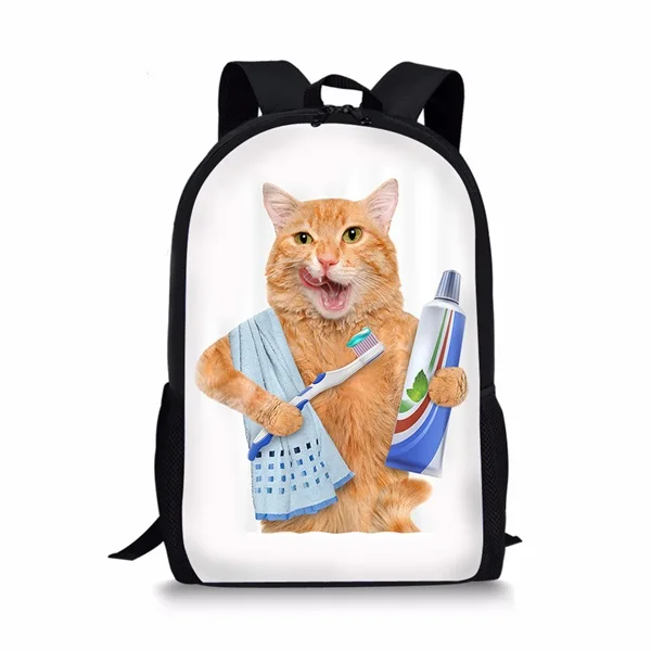 INSTANTARTS новые детские школьные сумки Kawaii рюкзак с принтом кота для начальной школы детские рюкзаки - Цвет: HM439C