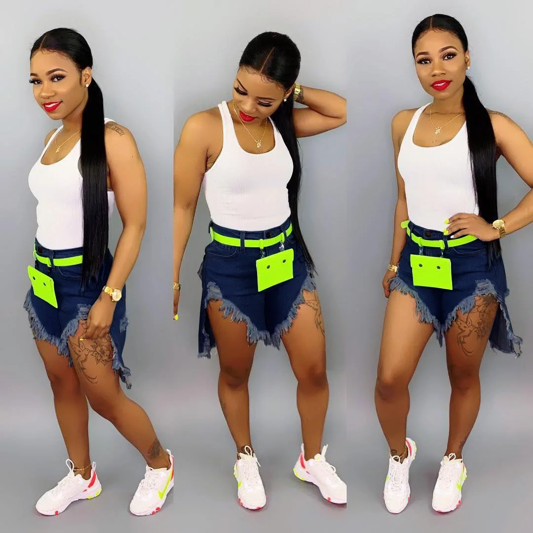 Эластичные женские шорты с бахромой по бокам 3 цвета 5 размеров|Женские шорты| |