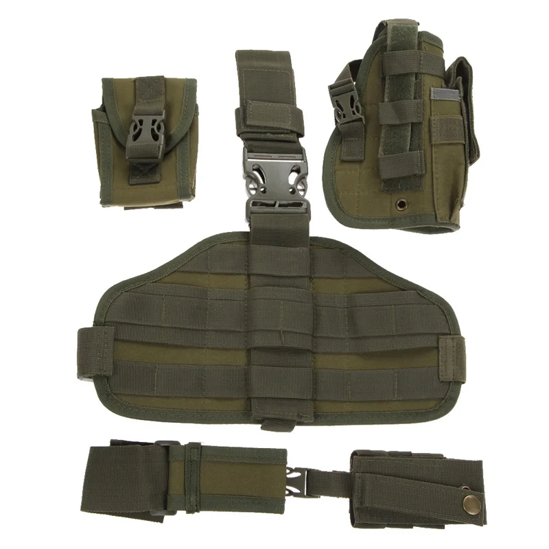 Molle быстро отсоединяется падения ноги кобура 600D нейлон охотничьи сумки с MOLLE мусора мешок держатель Открытый BagTop качество 5 цветов