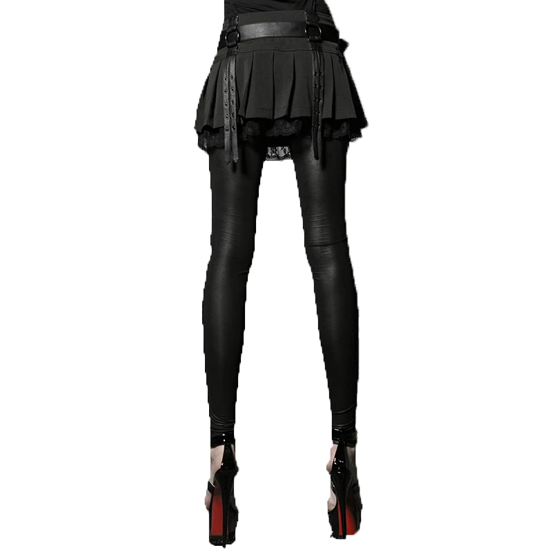 Steam Punk Gothic Sexy Lady Leggings Black Lace Bandage Pants Patchwork Slim Long Leggings High Elastic Pants