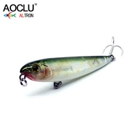 aoclu wobblers pencil lure 6 colors 60mm 3 4g hard bait popper fishing lures bass fresh salt water vmc hooks free shipping