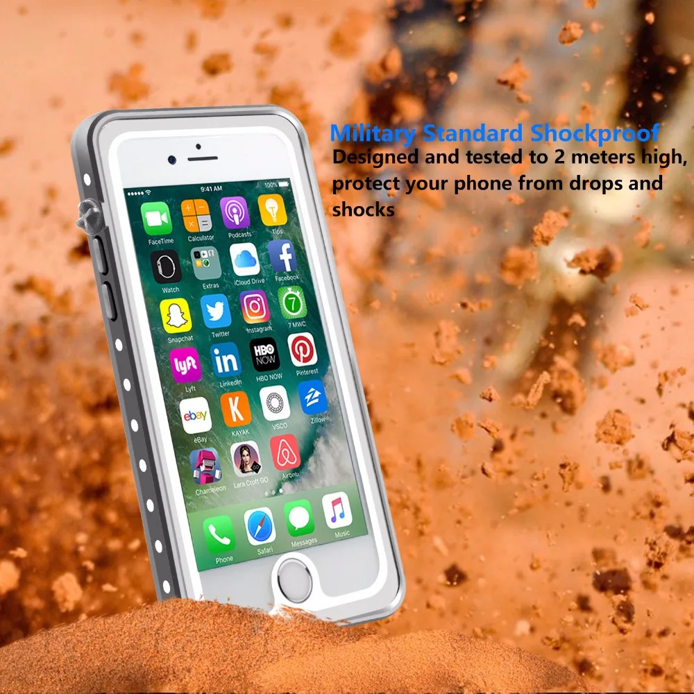 Водонепроницаемый чехол для iPhone 7 8 противоударный грязеотталкивающий защитный с