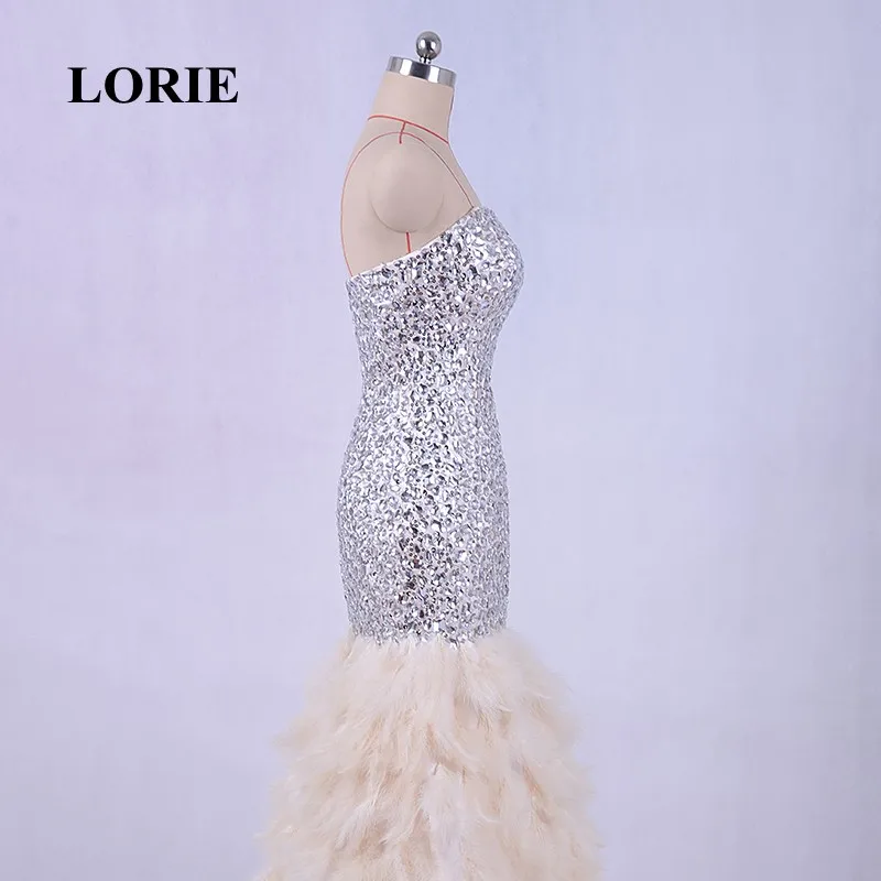 LORIE/Новое модное вечернее платье из перьев, роскошное милое платье с бисером и камнями, платье для выпускного вечера с кристаллами abendkleider