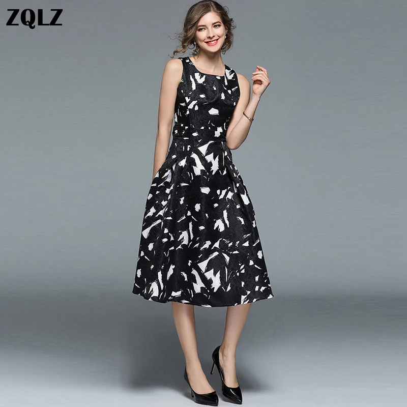 Zqlz 2018 летнее женское платье элегантный Вечеринка Винтаж Vestidos Mujer Мода О Средства