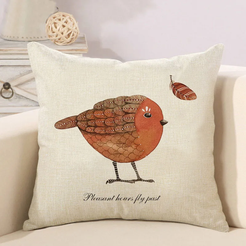 18 ''квадрат Воробей серии Ретро Винтаж птица Пледы Главная Декоративные