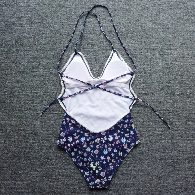 JRNNORV Цельный купальник для женщин синий полосатый комбинезон бандаж бразильский