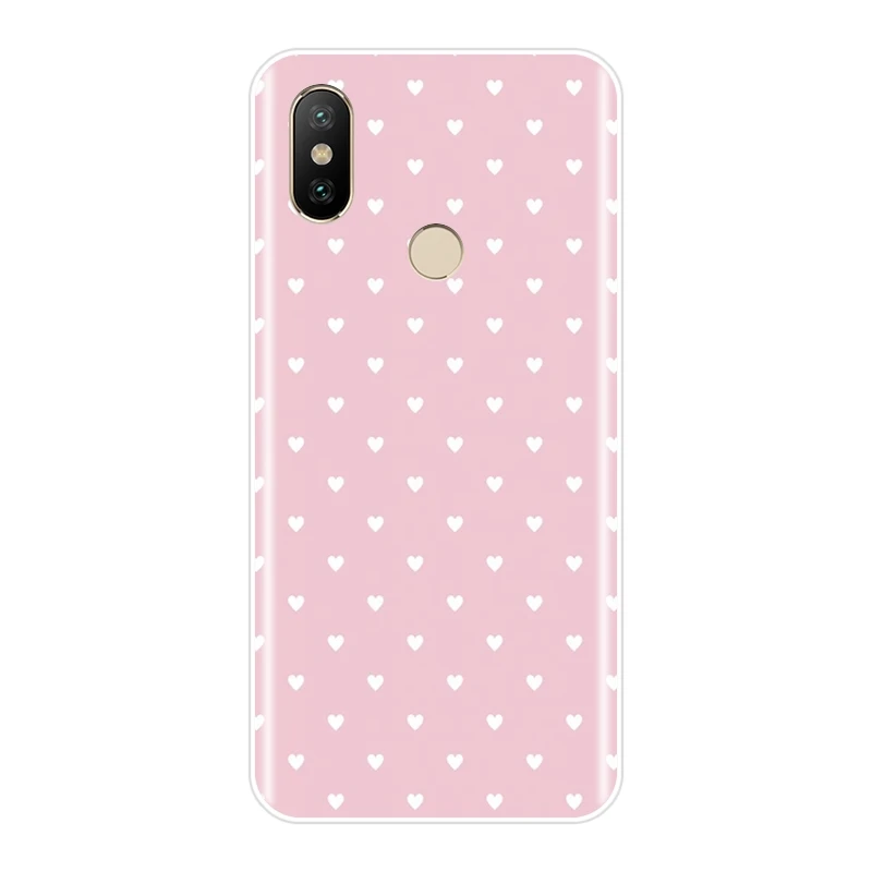Задняя крышка для Xiaomi Mi A1 A2 Lite 8 SE Mi5 Mi6 Mi8 мягкий чехол телефона в горошек с сердцем