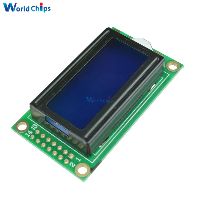 0802 ЖК-дисплей 8x2 персонажа ЖК-дисплей Дисплей модуль 5V LCM синий Подсветка для Arduino