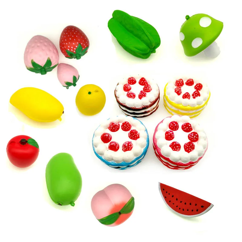 Kuutti Squishy One Piece фруктовые яблоки/клубника/Апельсин/арбуз/гриб/Персик/манго/торт
