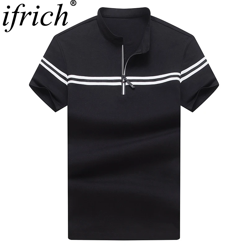 Мужская футболка с коротким рукавом IFRICH Повседневная Деловая черного цвета в