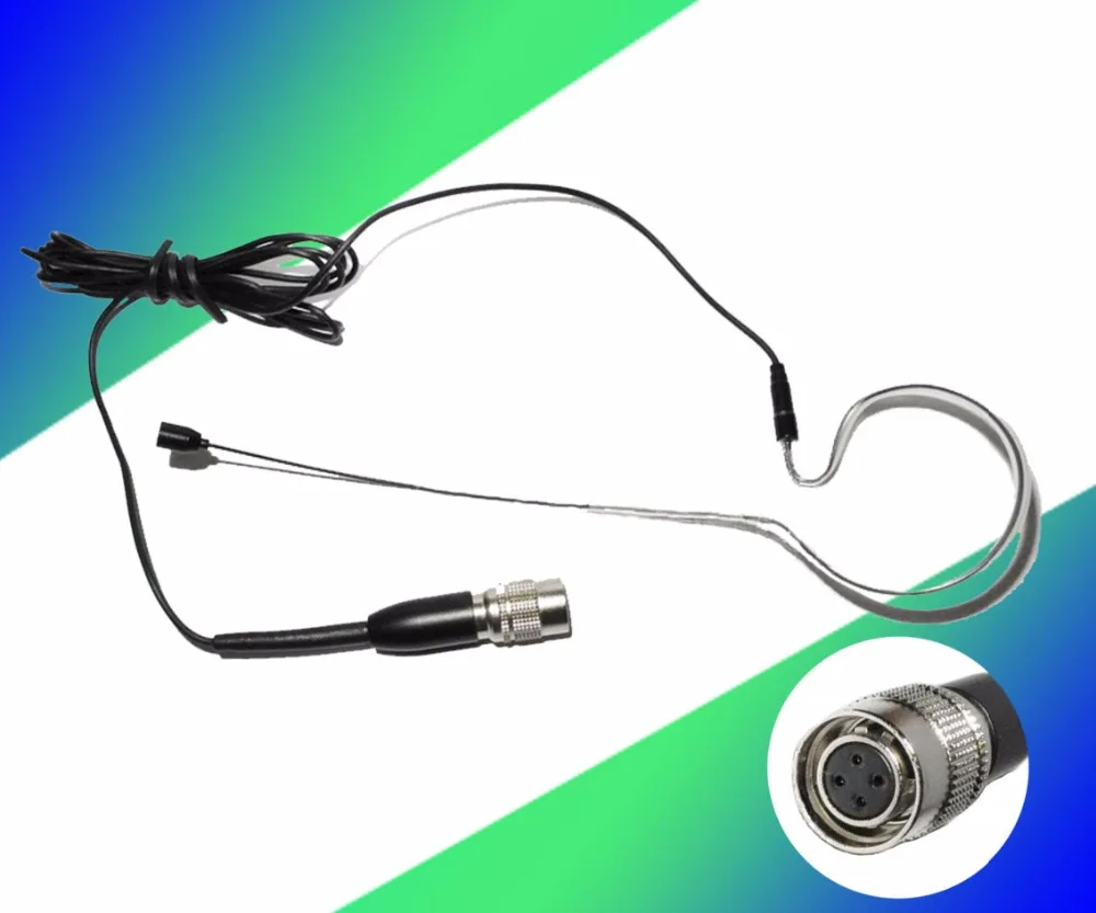 Mini Hirose 4 pin Single Hook Head Headset Microphone For Audio Technica Wireless Black Color|Микрофоны| |