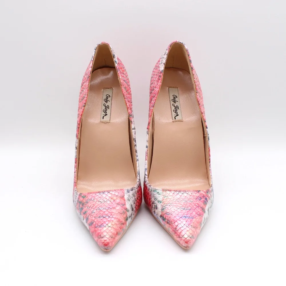 

2019 Fashion free shipping Women pink python snake leather Poined Toe Stiletto high heel pump HIGH-HEELED SHOES Wedding Shoe
