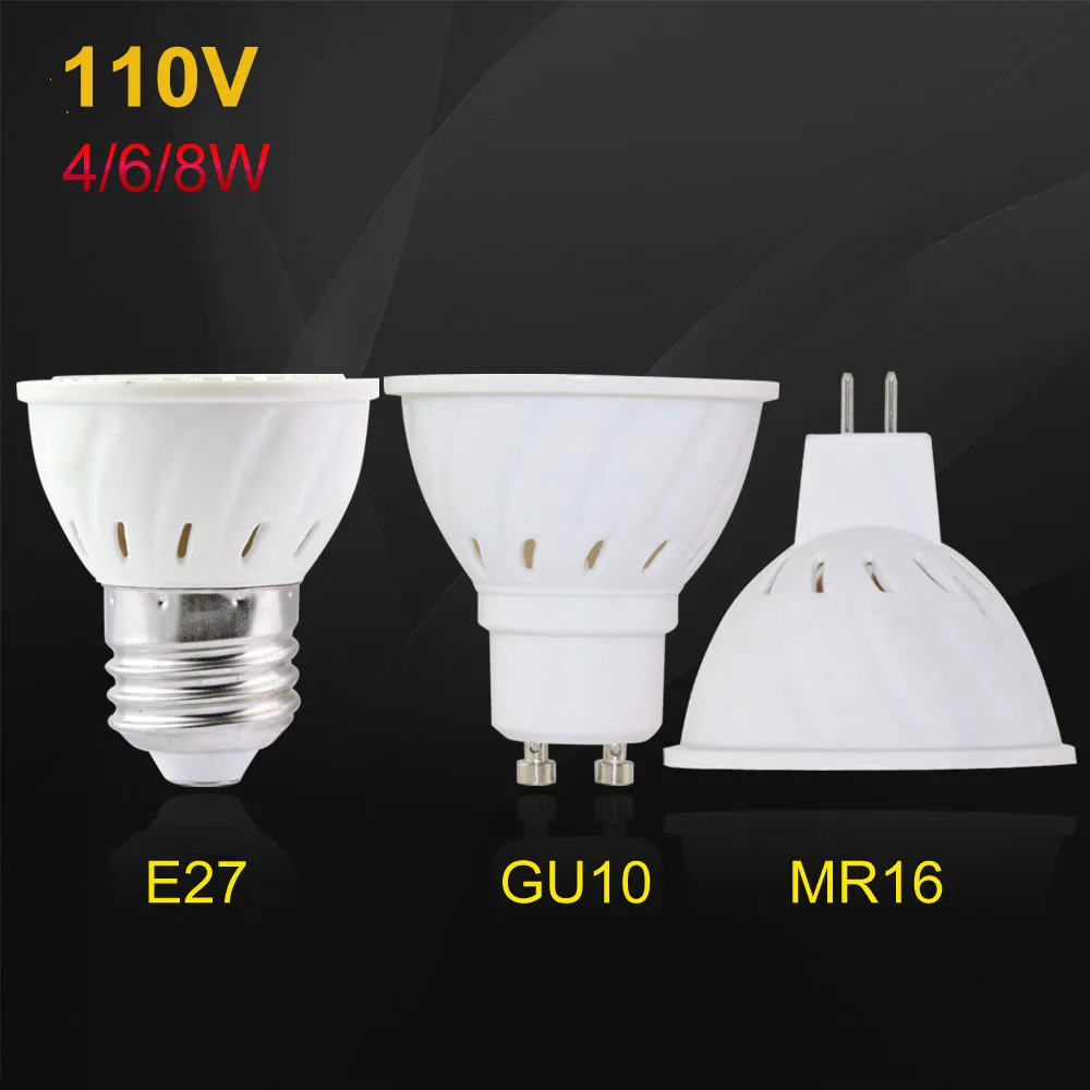 Светодиодная лампа GU10 E27 MR16 A + 8 Вт 6 4 пластиковый корпус прожектор для домашнего