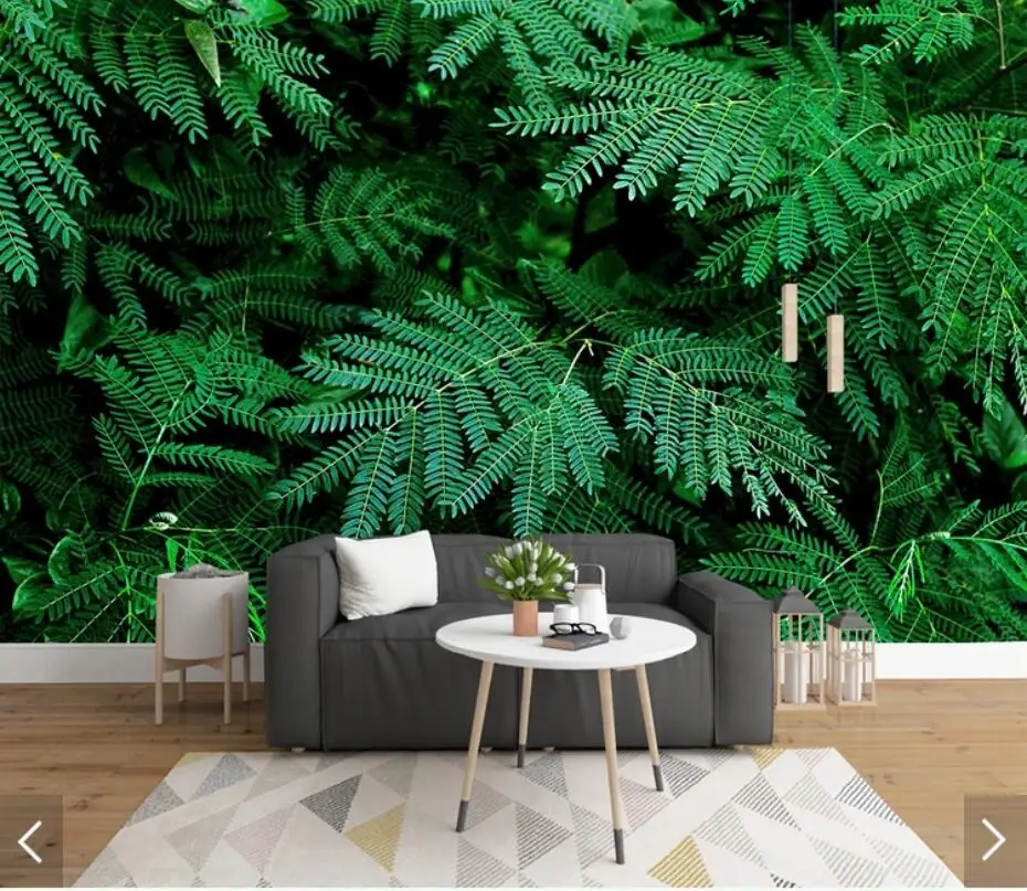 3D Nature Green Leaves Wall Murals for Living Room Scenery Wallpaper Paper Rolls Home Decor Printed Photo Mural | Обустройство дома