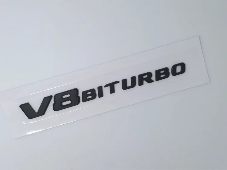 Черная матовая эмблема V8 V12 BITURBO с надписью на багажник Logo автомобильная наклейка