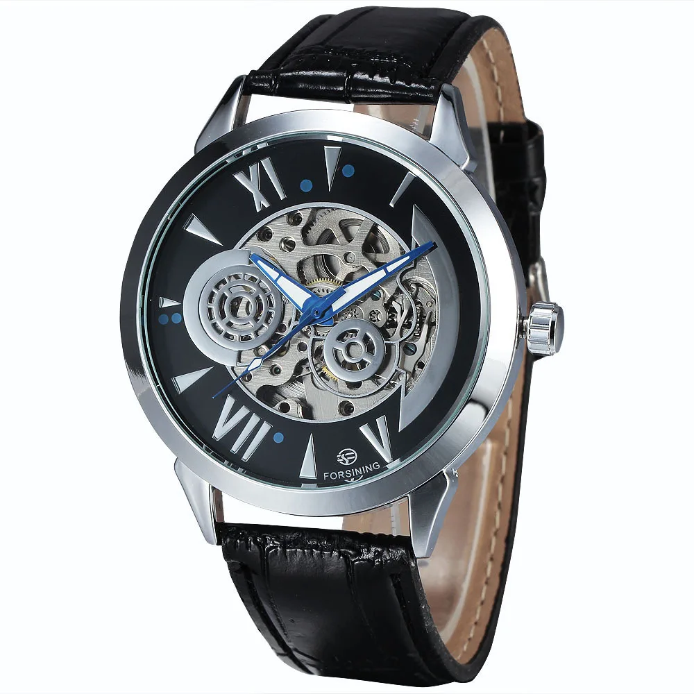 

2015, роскошные брендовые автоматические механические мужские часы, стальной чехол, каркас, циферблат, прозрачная задняя панель, ремешок, муж...