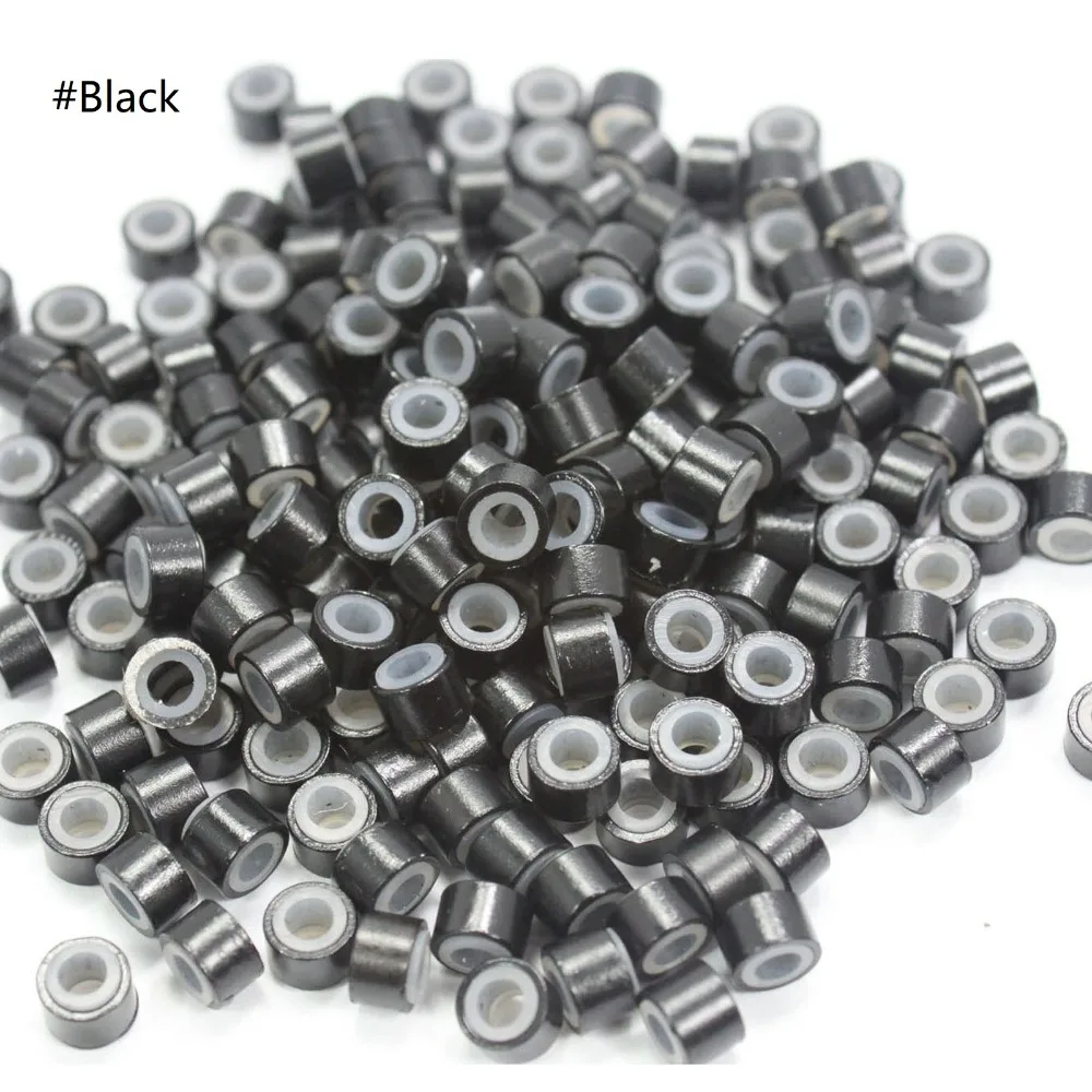 Anmas Rucci 200 штук силиконовой подкладкой микро кольцо Ссылка Обжимные бусины перо