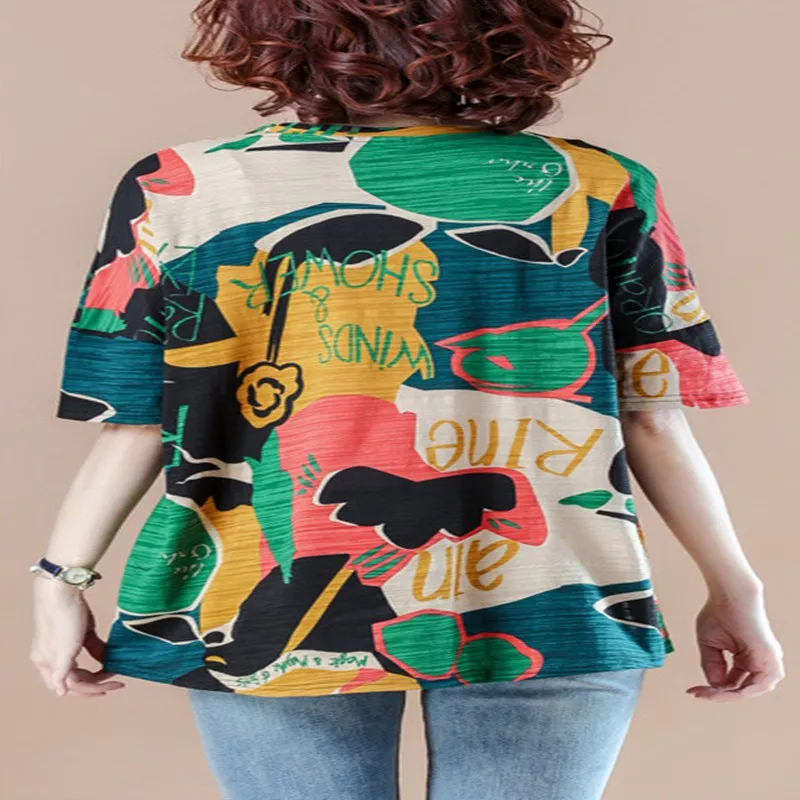 Новая летняя свободная футболка большого размера 4XL 5XL 6XL 7XL 8XL с коротким рукавом
