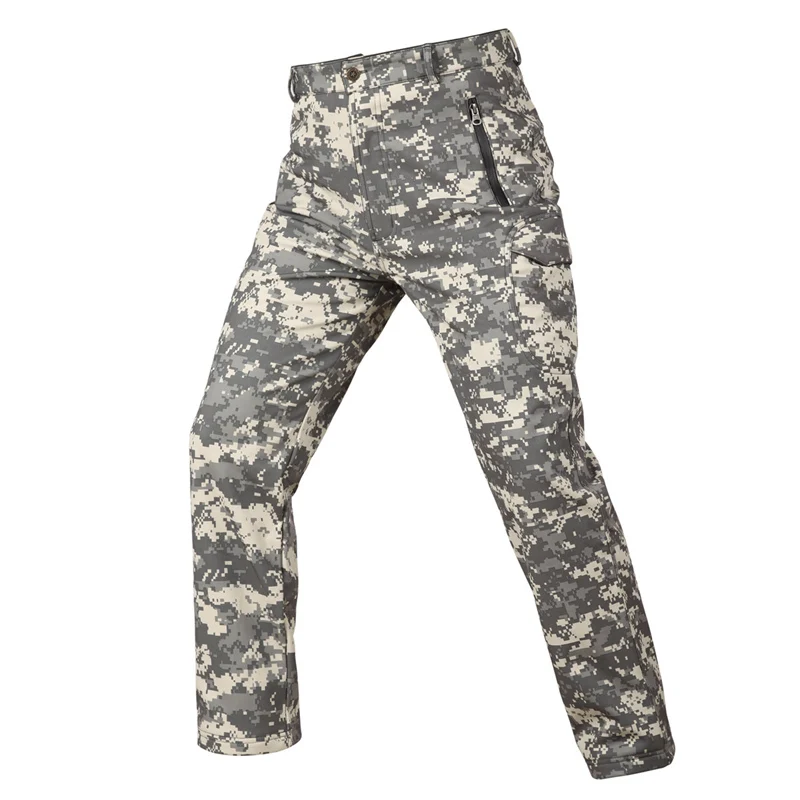 ACU pant Зимняя теплая водонепроницаемая куртка для мужчин, непромокаемый флисовый комплект софтшелл, камуфляжная одежда для охоты, треккинговые штаны для походов, рыбалки, альпинизма для женщин - Цвет: ACU pant