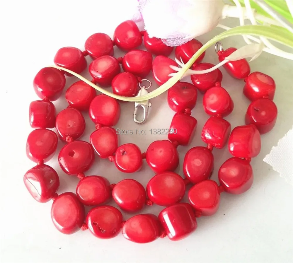 ! Модный стиль diy 10 15 мм красные морские кораллы ожерелье 18 ''JT5512|fashion necklace|necklace