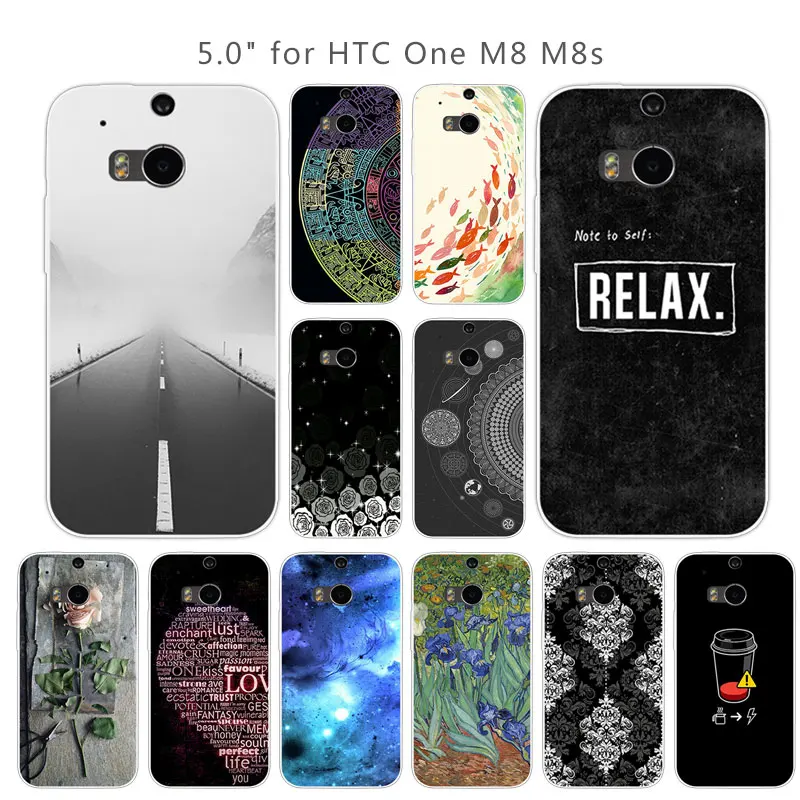 For HTC One M8 M8s Case M8/M8S Cell Phone Cases Soft Tpu Marbles Back Cover M8/ M 8 S /M Silicone Funda |