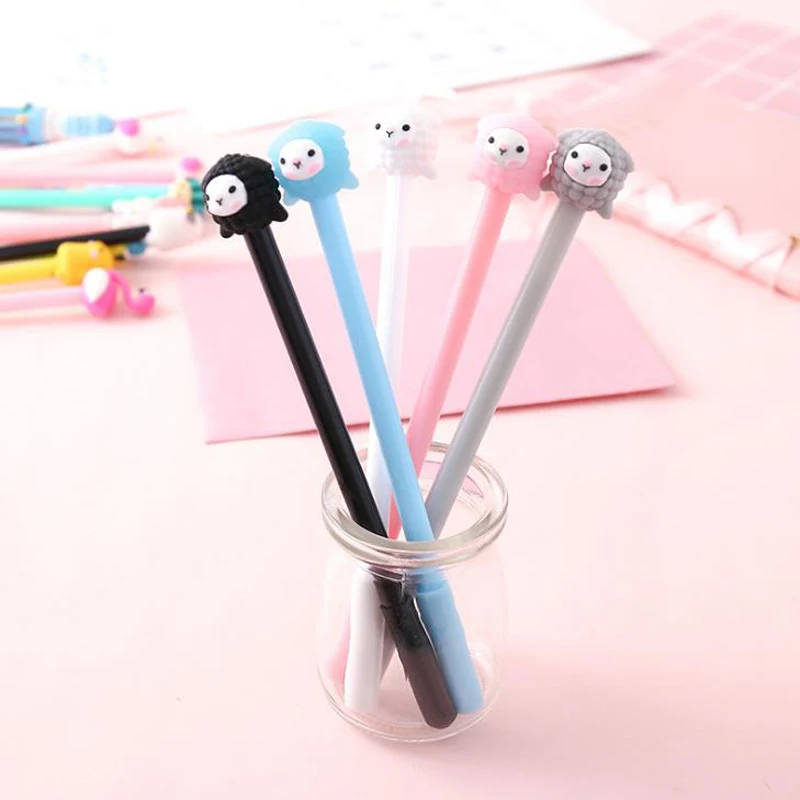 5 шт./компл. Kawaii 0,5 мм для малышей из шерсти альпаки Форма гелевые ручки цифровым пером Эсколар. школьные канцелярские принадлежности канцелярский подарок