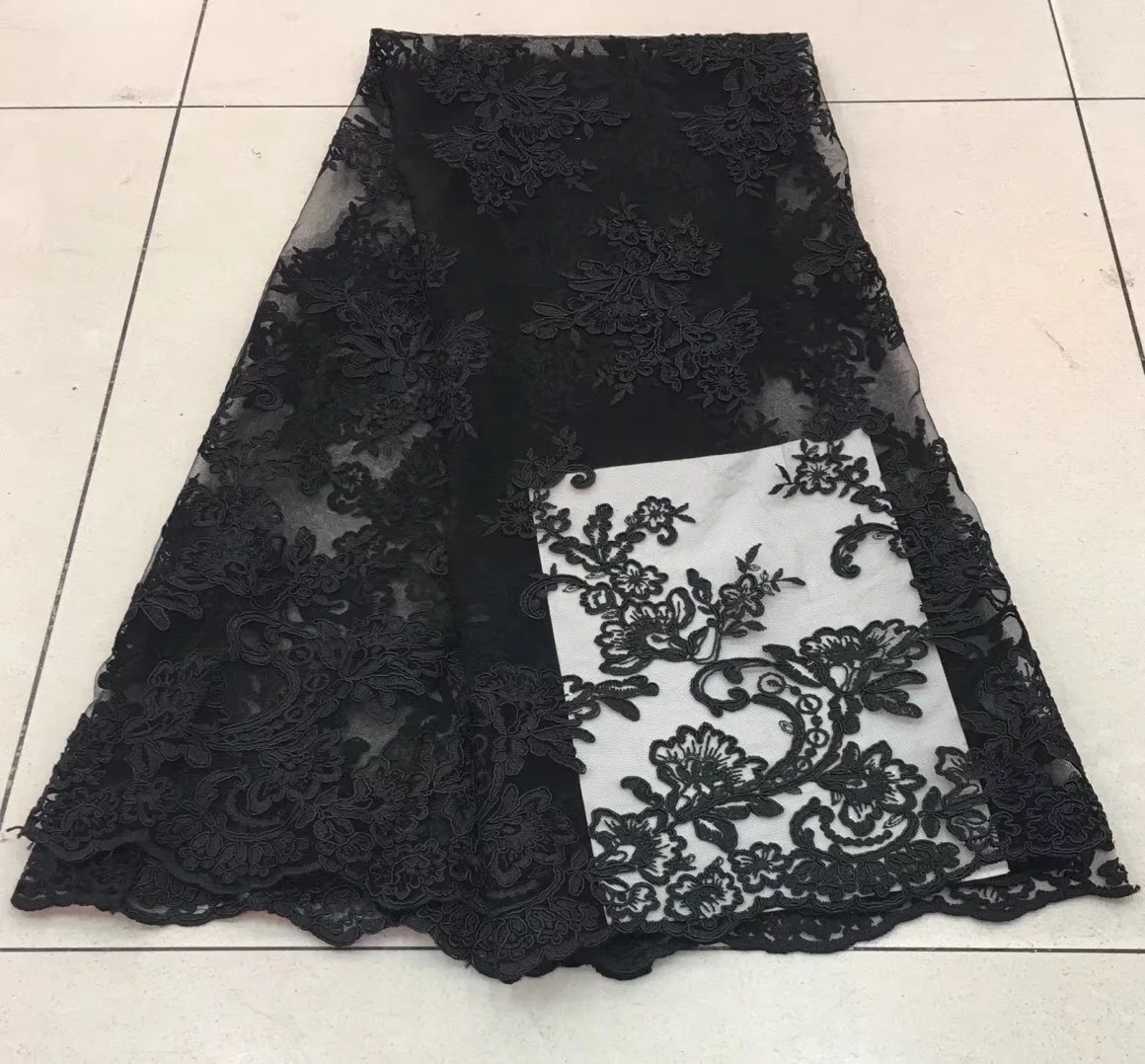 2018 black African Tulle Lace High Quality french lace fabric For red nigerian Swiss voile Wedding Dress cord | Дом и сад