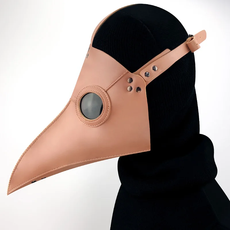 

Unisex Brown PU Leather Steampunk Bird Beak Plague Doctor Cosplay Mask Anime Halloween Props Gothic Accessories Funny Party Maks