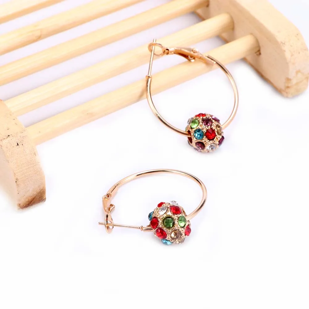 Модные разноцветные хрустальные золотые серьги эффектные для женщин вечеринки