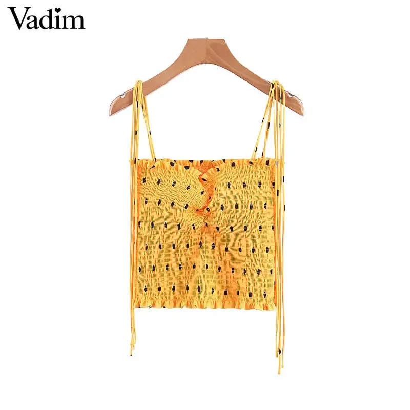 Vadim женский топ с принтом в горошек сексуальный плиссированный