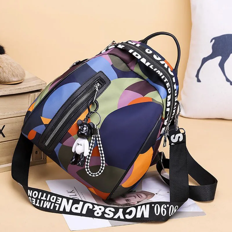 

Waterproof Oxford Backpacks Women Geometric Pattern School Bags for Teenager Girls School Backpack Female Travel Shoulder Bags