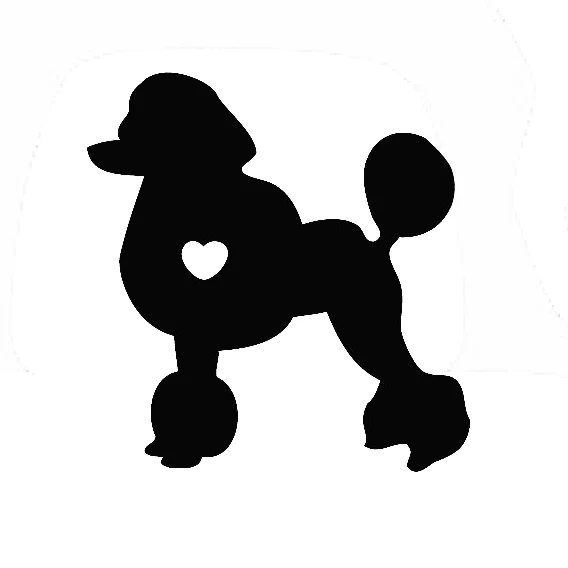 12x11 см I Love puodle Dog Animal Black/white стикер на машину с собакой водонепроницаемые наклейки