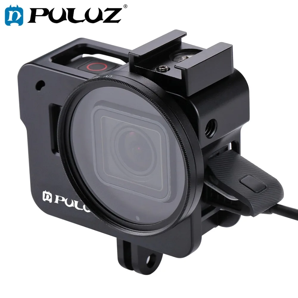 

PULUZ CNC Aluminum Alloy Housing Shell Protective Cage Hard case With 52mm UV Lens For GoPro HERO(2018) /7 Black /6 /5