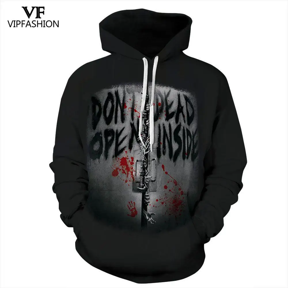 VIP Fashion Hight Quality 3d Printed Horror Halloween Theme Pattern Design Sweatshirt Cool Cosplay Couple Hoodies | Мужская одежда