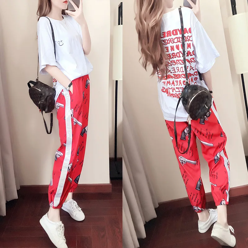 Комплект из двух предметов летние штаны одежда для женщин спортивный костюм