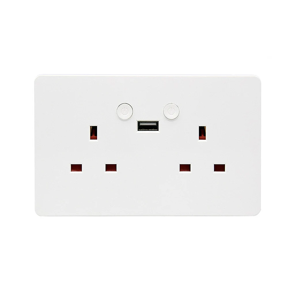 Smart Life WiFi Wall Socket UK Timer Switch Control 13A wall Outlet and 2 USB Ports Works with Alexa Voice For Home | Электроника
