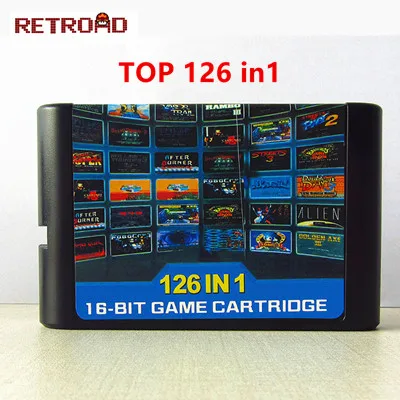 top 126 in 1 16 бит 112в1/126в1/196в1 мульти игровая карта для оригинальной PAL/NTSC sega Megadrive Genesis ТВ игровая консоль - Цвет: top 126 in 1