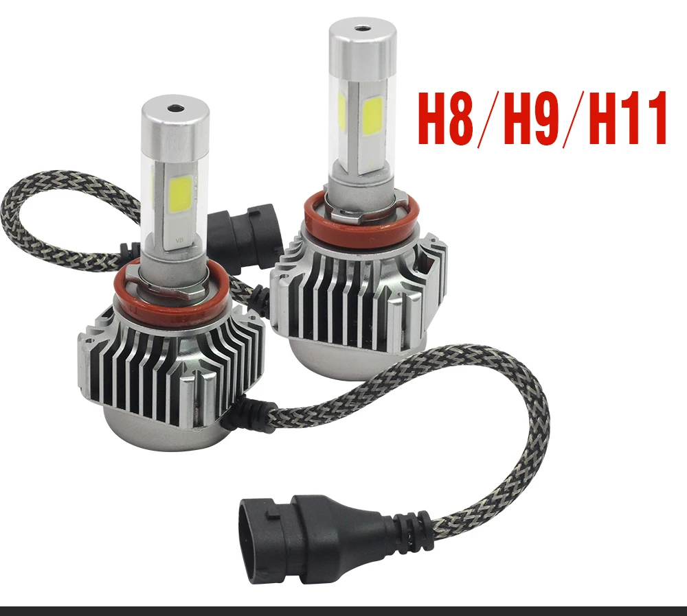 Cawanerl H1 H3 H4 H7 светодиодный головной светильник лампы 100W 12000LM/комплект 6000K 12V H8 H9 H11 9005 HB3 9006 HB4 9007 H13 Противотуманные фары Дневные Фары Светильник налобный фонарь