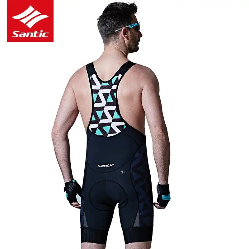 Santic мужские майки для велоспорта короткие наборы Стеганые шорты 4D Италия