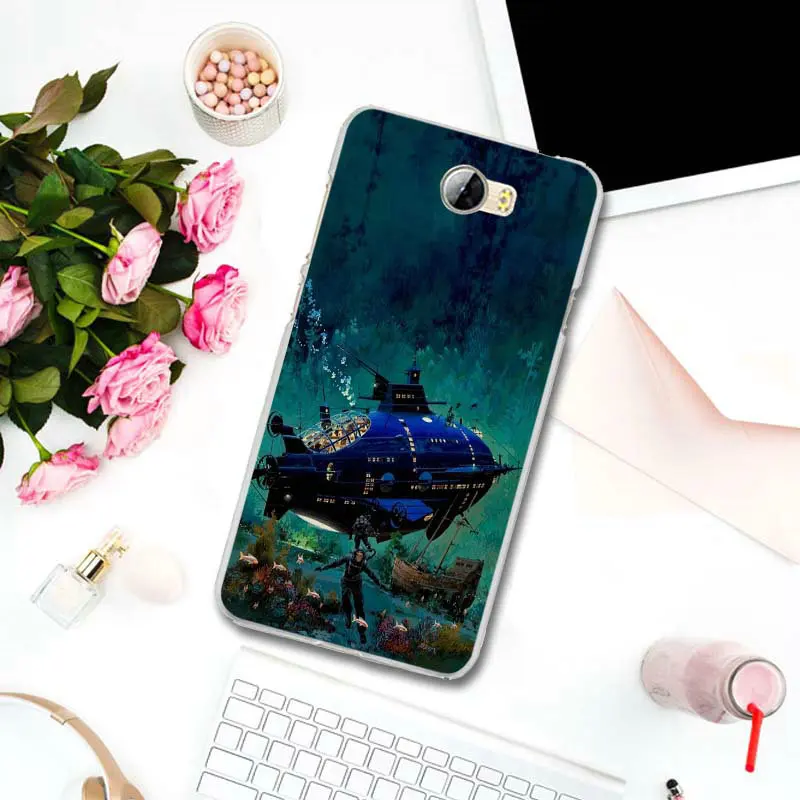 Чехол для телефона мягкий TPU чехол Huawei P8 P9 P10 P20 P30 Mate 10 Lite Pro Y3 Y5 Y6 II Honor 7 смарт сумки стимпанк Подводное