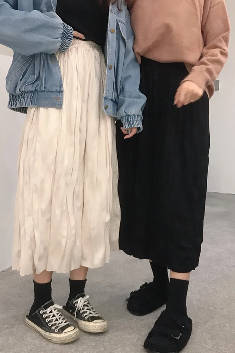 Весна Корейская версия Свободные Дикий плиссированные юбка в стиле преппи