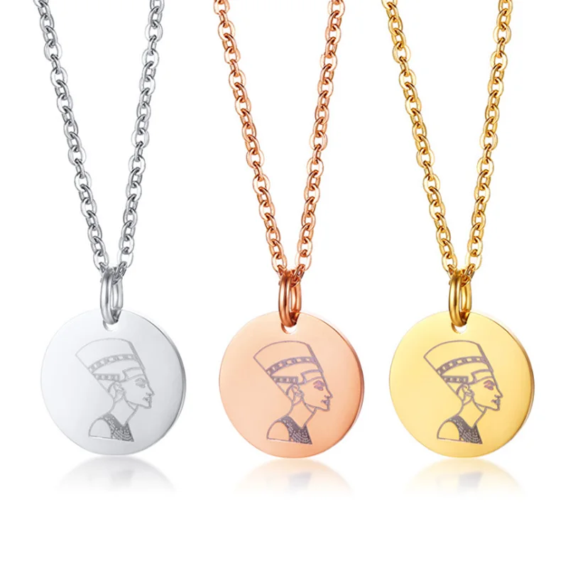 Кулоны с монетами египетской королевы для женщин ожерелье гравировкой из карпа и