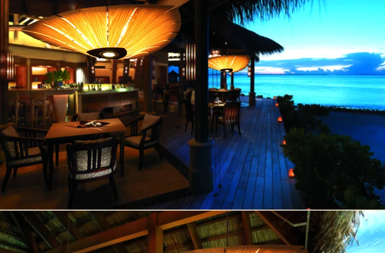 Бамбуковые светильники для гостиной лампа ресторана деревянные лампы в