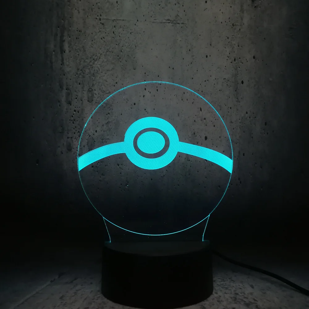 Покемон Poke мяч gs Дизайн 3D LED USB лампа японская мультяшная игра детская игрушка