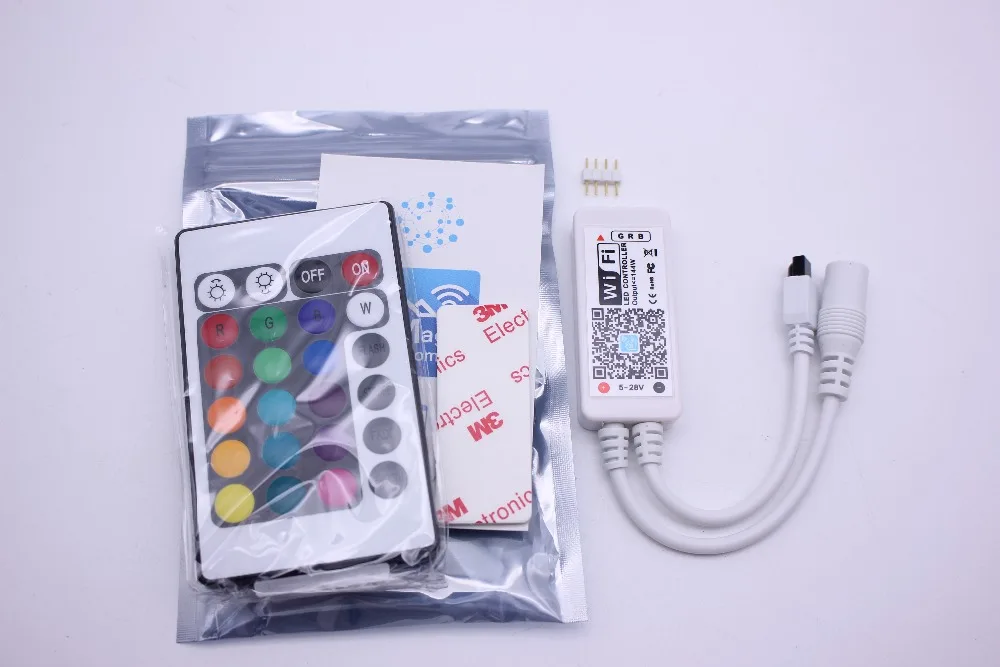 Светодиодный мини-контроллер Wi-Fi RGB/RGBW 12 в пост. Тока с RF 21Key / IR 24Key для RGB RGBW