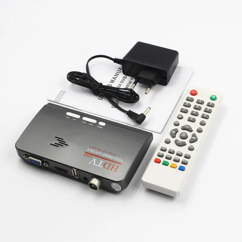 1080 P HD DVB-T2 DVB-T видео из AV VGA tv Box HDMI VGA AV USB MPEG4 DVB-T2 приемник для всех CRT ЖК-дисплей мониторов, включите компьютер к ТВ набор